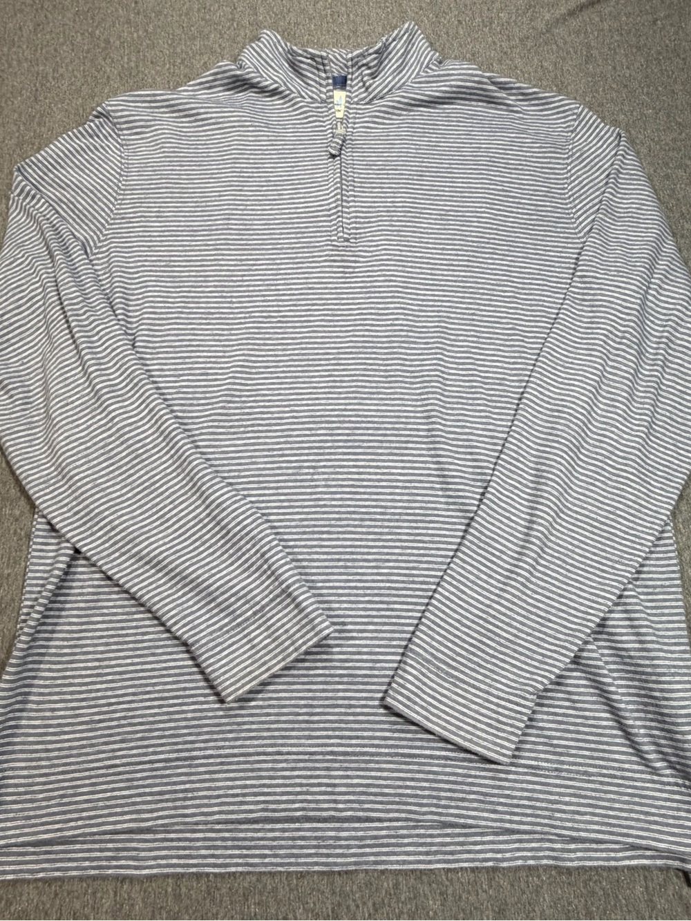 johnnie-O Hangin Out 1/4 Zip Pullover Mens Large Light Gray Harvell Long Sleeve